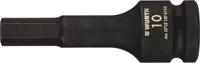 Wurth - Krachtdop 1/2 inch binnenzeskantdop lang - Krachtdopsleutel 1/2 inch Voor zeskantschroeven, metrisch, lang Soort aandrijving Binnenvierkant Aansluiting 5 mm