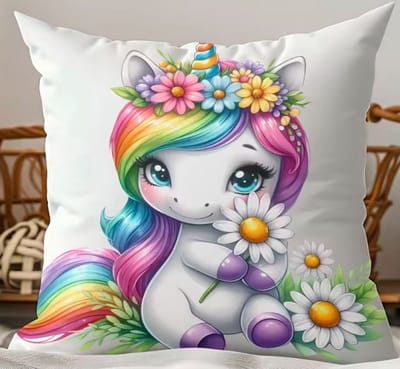 Rainbow Dreams Collection Kussenhoes - Eenhoorn - Unicorn - 45 x 45 cm