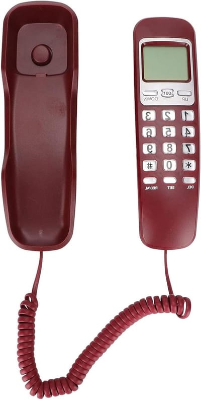 Vaste Telefoon - Thuistelefoon Bureau - Thuisgebruik Kantoor - LCD Scherm - 19 x 8 x 8 cm - Rood