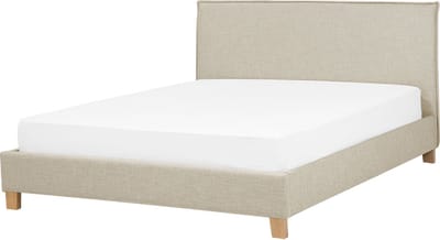 SENNEZ - Tweepersoonsbed - Beige - 180 x 200 cm - Polyester