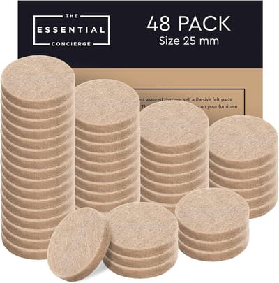 Vilt Pads voor Houten Vloeren - 25 x 25 mm Ronde Vilt Pads - 48 Stuks