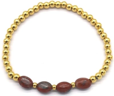 Kralenarmband - kralen - armband - elastiek - sieraad - accessoire - goudkleurig - bruin - hip - trendy - tijdloos - geschenk - cadeau - feest - feestdagen - verjaardag - dames - vrouwen - unisex – heren