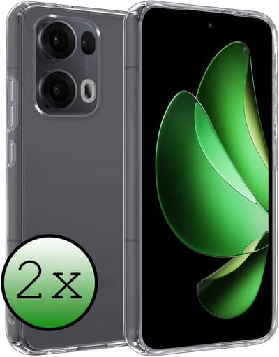 Hoesje 2 Stuks - Geschikt voor Oppo Reno 13 Pro - Sterk & Shockproof - Case Siliconen - Back Cover - Telefoon Hoes - Transparant
