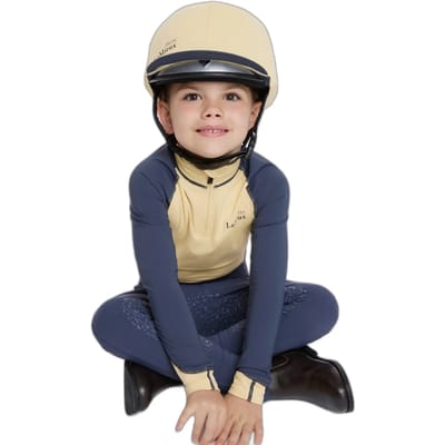 Dubbel pompon ruiterhelm toques voor kinderen LeMieux