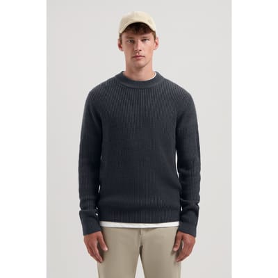 Dstrezzed Crew Ribknit Truien & Vesten Heren - Sweater - Hoodie - Vest- Donkerblauw - Maat L