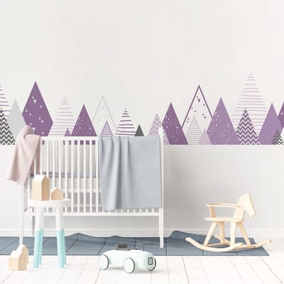 Kinderstickers met Scandinavische bergmotieven, Rimkera, 100 x 170 cm