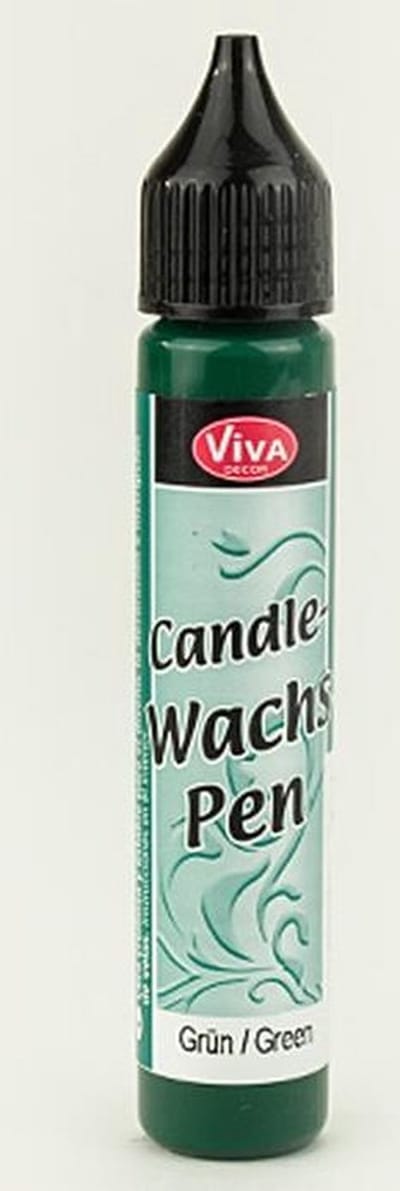 Kaarsversierpen groen (waxpen om kaarsen te decoreren)-versieren-kaarsen-kleuren-schilderen-creatief-hobby-DIY-creative hobby