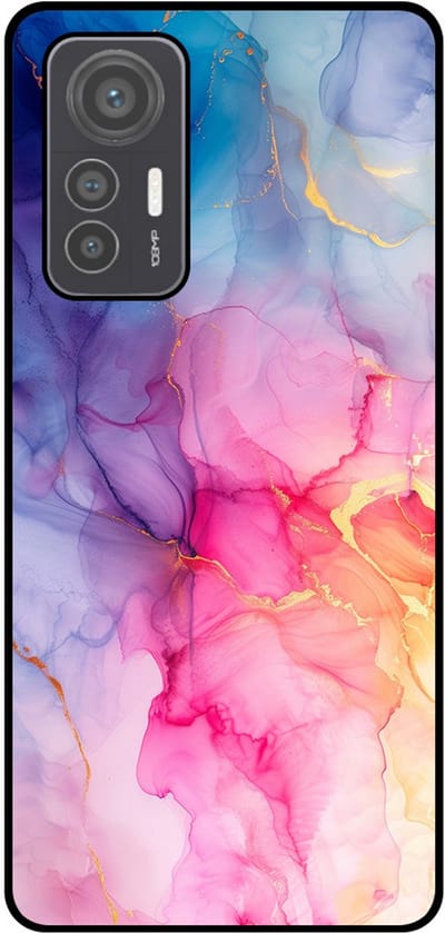 Smartphonica Telefoonhoesje Geschikt voor Xiaomi 12 Lite met marmer opdruk - TPU backcover case marble design - Regenboog geschikt voor Xiaomi 12 Lite