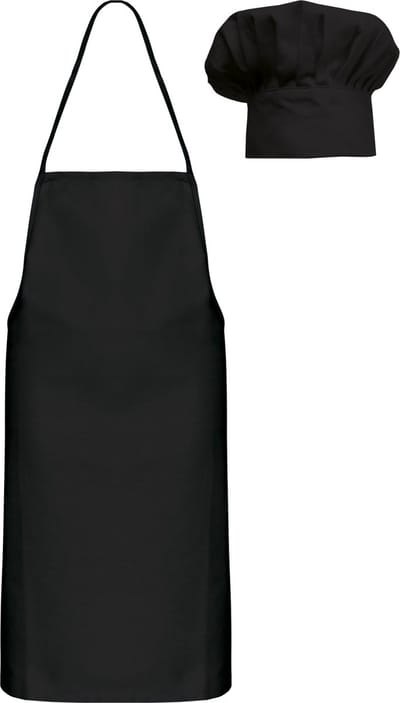 Schort/Tuniek/Werkblouse Kind One Size Kariban Black 100% Katoen