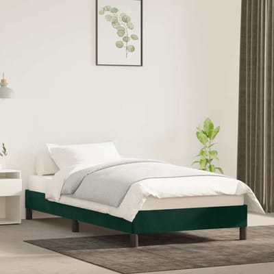 vidaXL - Bedframe - zonder - matras - 90x190 - cm - fluweel - donkergroen