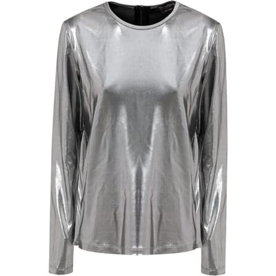 Zilveren metallic stof t-shirt Tom Ford