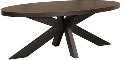 Salontafel ovaal donker walnoot melamine 120cm Denzel ovale salontafel