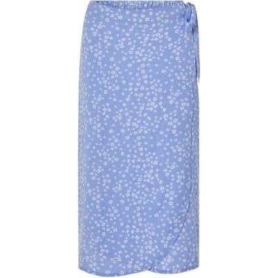 ESMARA Dames wikkelrok (lichtblauw met bloemen, XS (32/34))