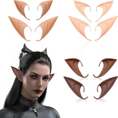 Set van 6 Paar Elforen voor Volwassenen, Zachte Pixie Elf Oren voor Cosplay, Halloween en Carnaval Decoraties in Diverse Huidtinten
