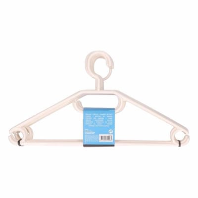 Storage Solutions Kledinghangers van kunststof - set 10x stuks - wit - vaste haak - garderobe hangers voor kledingrek/kledingkast