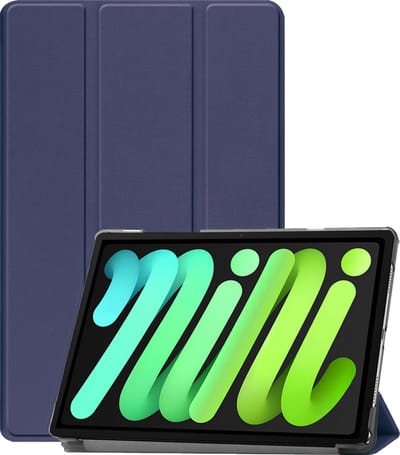 Hoesje Geschikt voor Apple iPad Mini 7 (2024) - 8.3 inch - 7e Generatie - Dun & Stevig - Trifold Bookcase - Hard Cover - Hardcover Book Case - Tablet Hoes - Donkerblauw