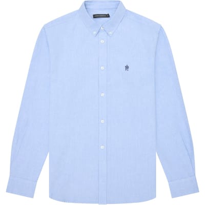 French Connection Oxford L/s T Sky/marine Size: XS | Casual Shirts Outlet | Heren | Blauw