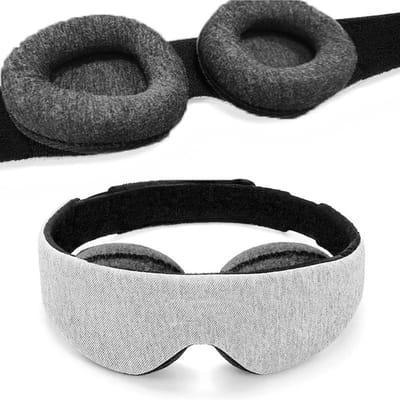 1 st Blackout Licht Oogmasker Om Te Slapen, 3D Vormgegeven Rond Blinddoek Met Verstelbare Band Voor Dutje Reizen Nachtdienst