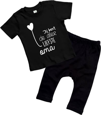 Babyset - Jij bent de allerliefste oma - Maat 86/92 - 12 - 18 maanden - Zwart