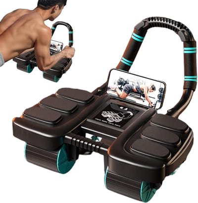 Buikspierroller - Buiktrainer Wieltje - Core Training - Automatische Terugslag - 42 cm - Zwart
