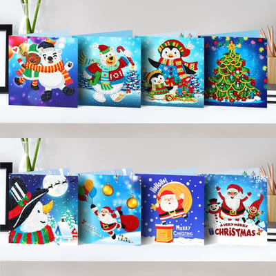 Kaarten - 01 - Kerstkaarten - Diamond painting - compleet pakket - Diamond painting by Wietske