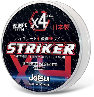 Jatsui Striker Pe 4 300 M Gevlochten Vislijn Transparant 0.185 mm