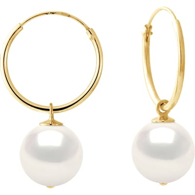 Creolen Gekweekte Parels Zoetwater Ronde 10-11mm Black Yellow Gold