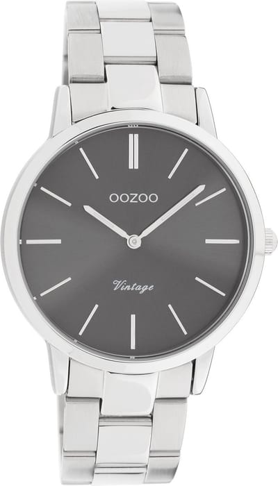 OOZOO Vintage series - zilverkleurige horloge met zilverkleurige roestvrijstalen armband - C20030 - Ø38