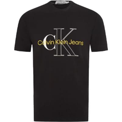 Calvin Klein T-shirt met korte mouwen en groot logo-letterprint voor heren Zwart J30J320717-BEH L gray