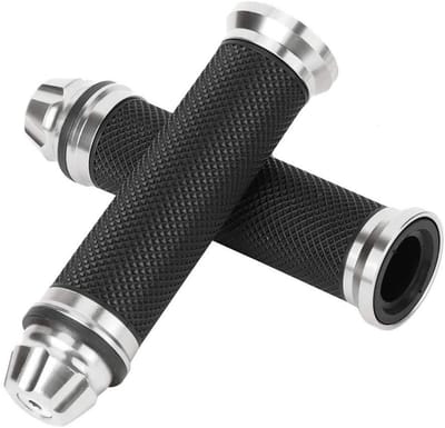 Rubberen motor stuurhandvatten met aluminium uiteinden, universeel voor 7/8"(22mm) stuur, comfortabel en duurzaam