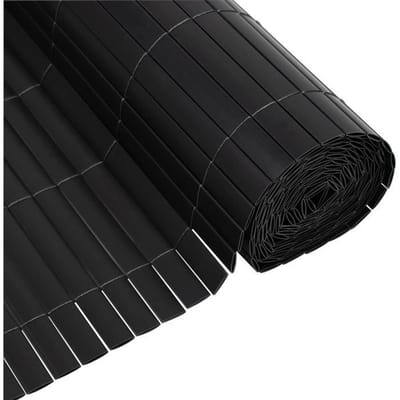 Dubbelzijdige PVC rietmat - NATURE - 1 x 3 m - 1600 g/m² - Verduistering 4/5 - UV-bestendig - Antraciet