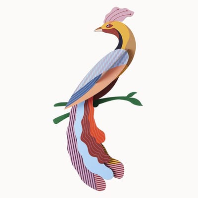 Paradijsvogel Nusa Studio Roof - Nusa Wall Art - Muurkunst - 3d vogel - Muurdecoratie - Gerecyled karton