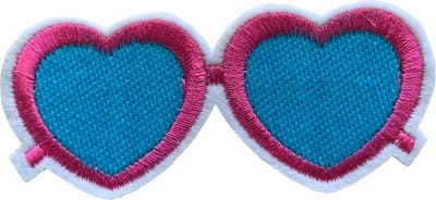 Zonnebril hart - zomer - strijk embleem - patch - patches - stof & strijk applicatie