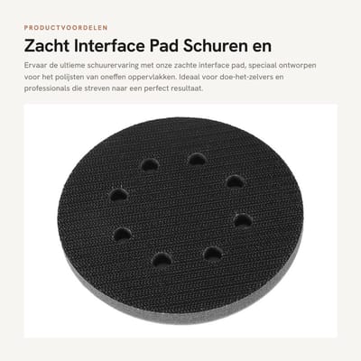 Dailygoods - Zacht Interface Pad - Schuren en Polijsten - Antivibratie - 125 mm Diameter - Geschikt voor Elektrisch Gereedschap - Zwart