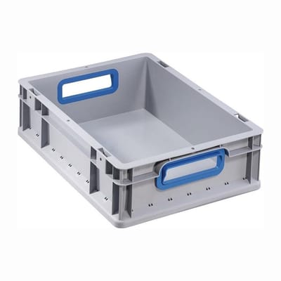 Allit Transportstapelbak open handgreep blauw 400 x 300 x 120 mm - 456720