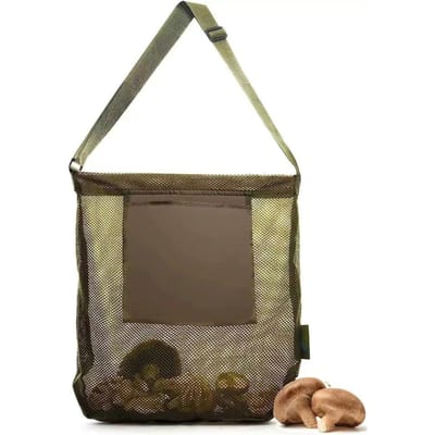 Sac filet de chasse aux champignons Panier de récolte de champignons Sac de collecte Grande capacité Maille Jardin Cueillette de fruits