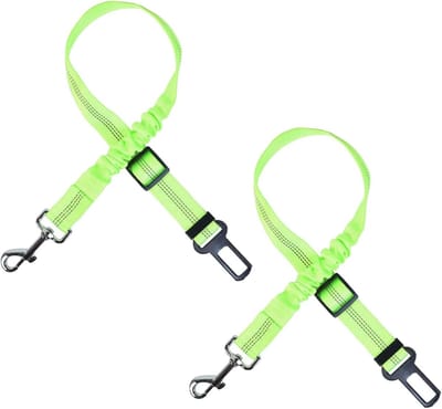 Honden Autogordel - Veiligheidsgordel Huisdier - Veilig Reizen - Elastische Buffer - Verstelbaar - Groen