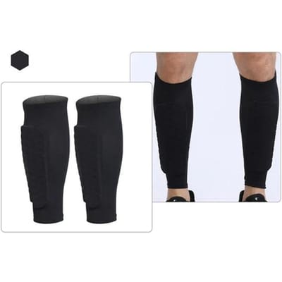 1 Collection de Deux Hommes et Femmes Enfants Adolescents Protège-tibias de Football Anti-collision Compression Jambières de Basketball Gymnastique Football Utilisation Pratique XXL