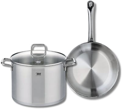 Set van 1 Koekenpan 28 cm en 1 braadpan 26 cm Elo Profi Citrin