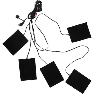 USB Verwarmingskussen Wasbaar Naaibaar 3 Versnellingen Instelbaar 5 in 1 Koolstofvezel Doek Elektrisch Verwarmingskussen black