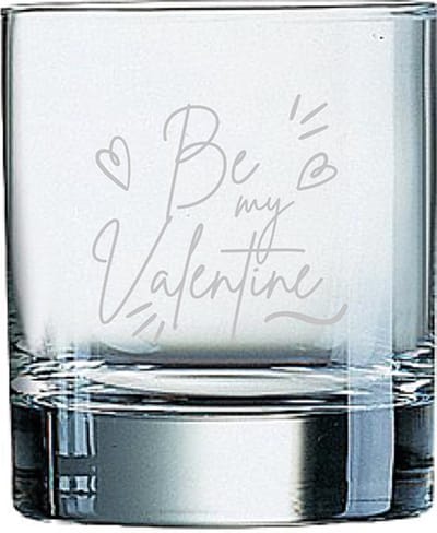 Gegraveerde Whiskeyglas 20cl Be my valentine