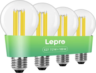 LEPRO LED Lamp E27 A60 - Energiezuinige Lamp 7,2W - Warm Wit 2700K - 50.000 Uur Levensduur - Set van 4