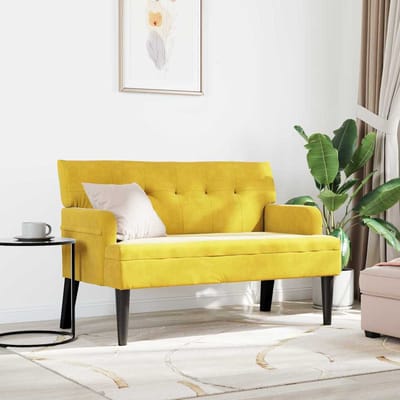vidaXL - Chesterfield - Bank - Geel - 112 - x - 65,5 - x - 75 - cm - Fluweel