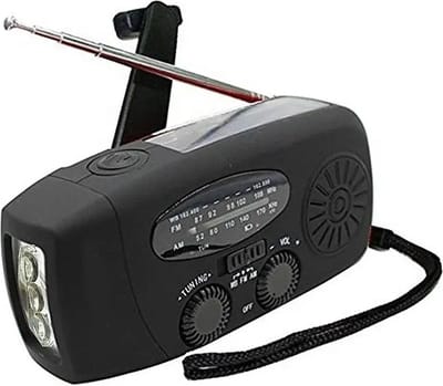 Asaam -2000mah Outdoor Noodradio Draagbare stroomopwekking -Radio Ramppreventie --Led Zaklamp - Power Bank-Solar Hand Crank -Radio AM/FM-radio