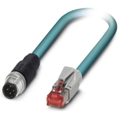 Phoenix Contact 1403497 M12 / RJ45 Netwerkkabel, patchkabel CAT 5, CAT 5e SF/UTP 0.50 m Blauw Snagless 1 stuk(s)