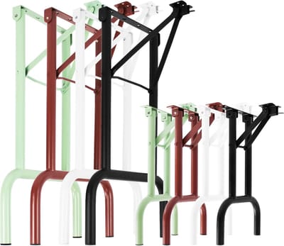 Set van 2 Metalen Bankonderstellen Wit Inklapbaar voor Biertafels Buiten Gebruik 43 cm