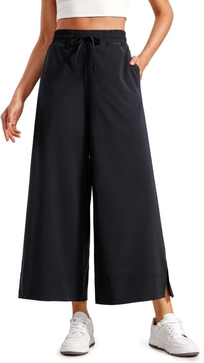 Dailygoody - Lichtgewicht cropped broek dames - Casual lounge werkbroek - 25 inch hoge taille - Zomer joggingbroek - Comfortabele sportkleding - Gesch...