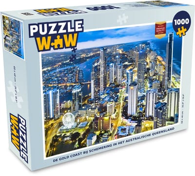 Puzzel De Gold Coast bij schemering in het Australische Queensland - Legpuzzel - Puzzel 1000 stukjes volwassenen