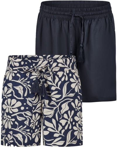 DENIMFY Dames Short DFLia 2 Pack regular/straight Veelkleurig S Volwassenen Zomerbroek - Elastische Taille