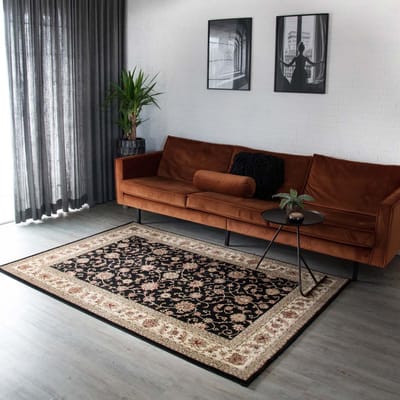 Perzisch tapijt - Royalty zwart/crème 80x150